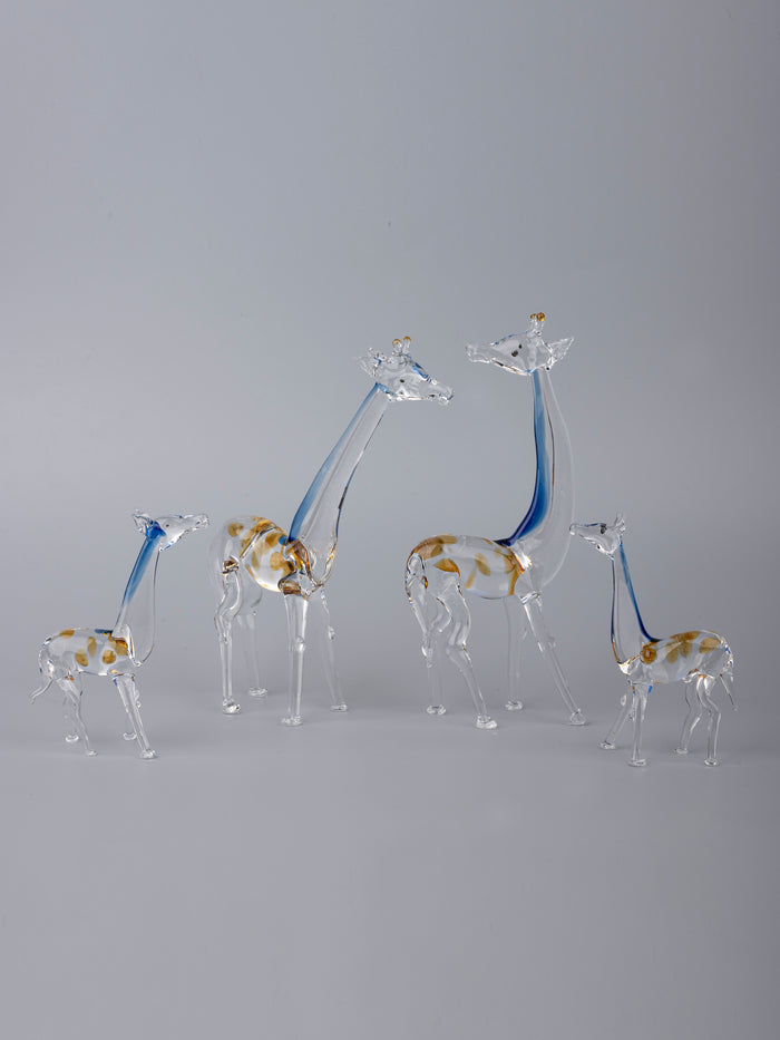 Giraffe Family Set of 4 pieces Glass Home Decor - The Heritage Artifacts