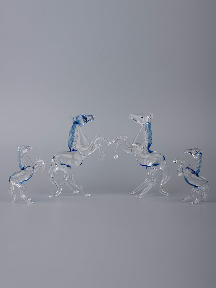 Horse Family Set of 4 pieces Glass Home Decor - The Heritage Artifacts