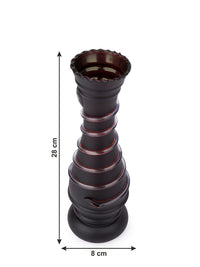 Glass Crafted Black Flower Vase with Spiral Design - 11 inches Height - The Heritage Artifacts