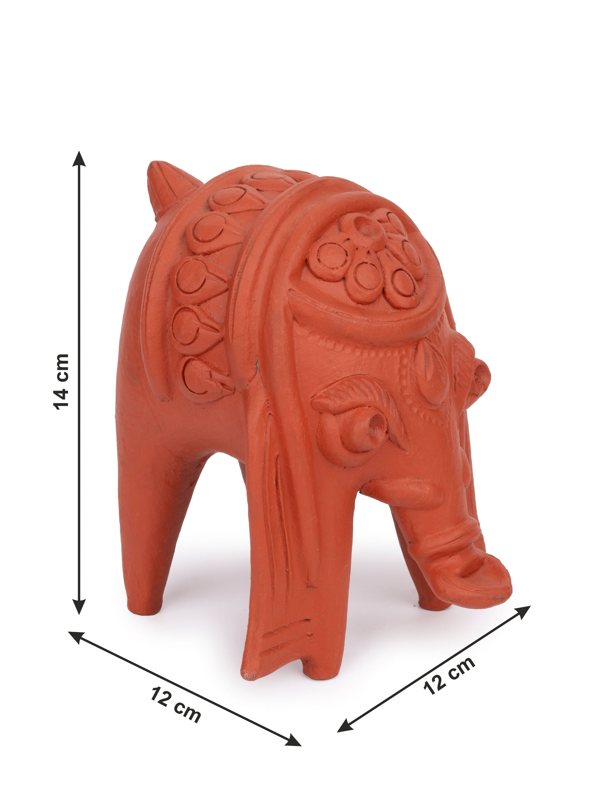 Terracotta Decorative Elephant Figurine - 6 inches height - The Heritage Artifacts