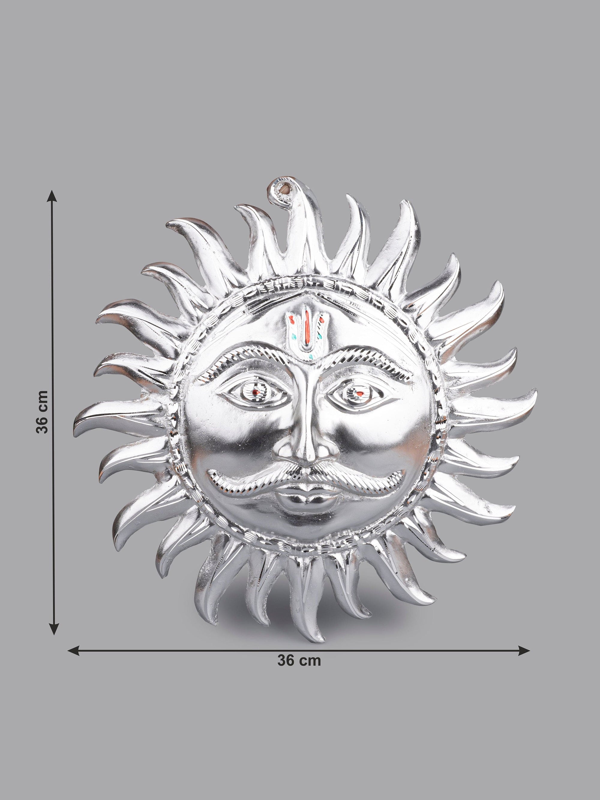 Zinc Metal Handcrafted Hanging Sun Face statue - 14 inches Diameter - The Heritage Artifacts