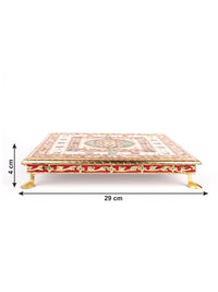 Meenakari Wooden Chowki / Alter Table for Puja and Home Decoration Purpose - The Heritage Artifacts