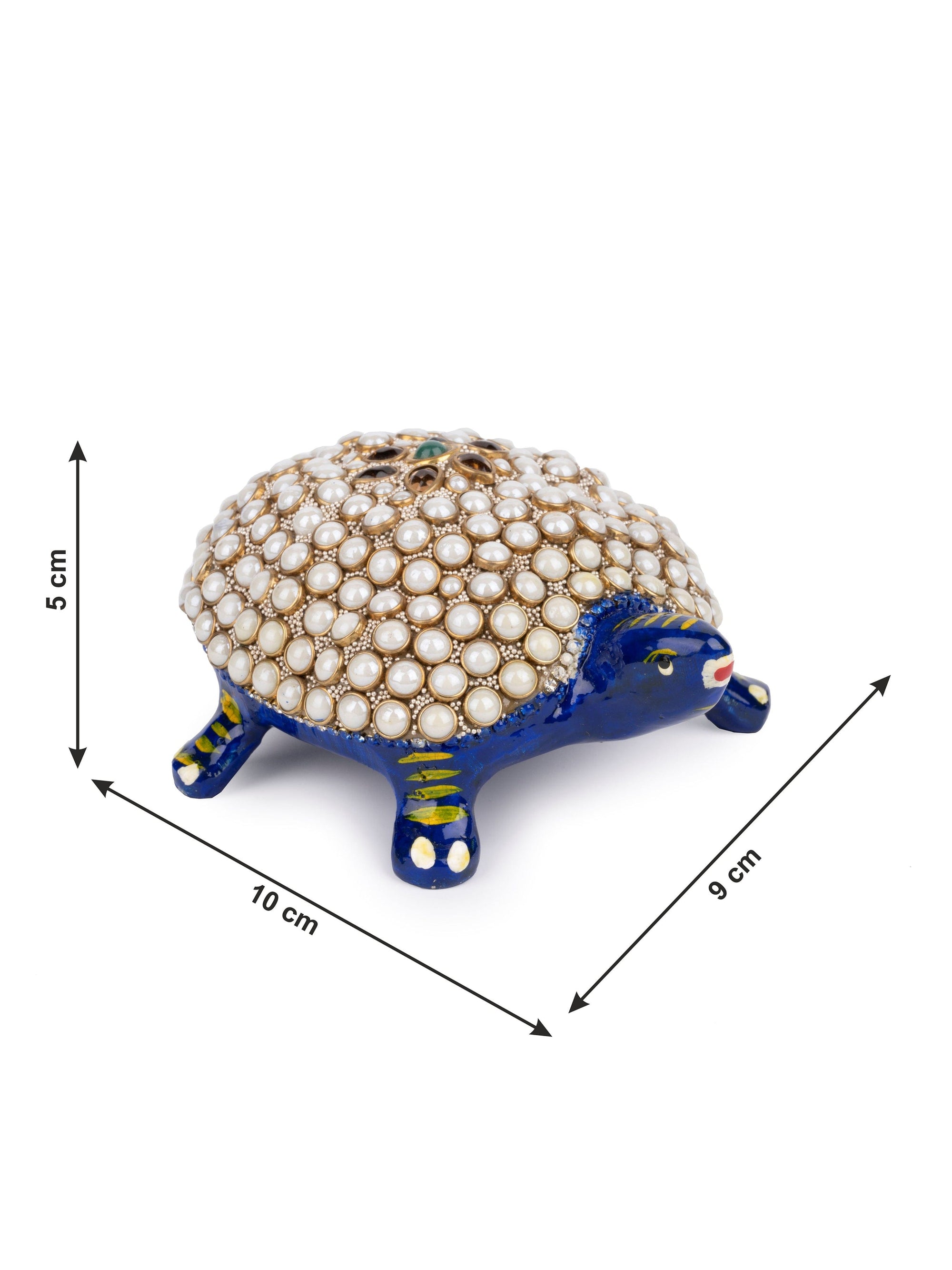 Meenakari and Kundan Work Metal Tortoise Decorative Showpiece - The Heritage Artifacts