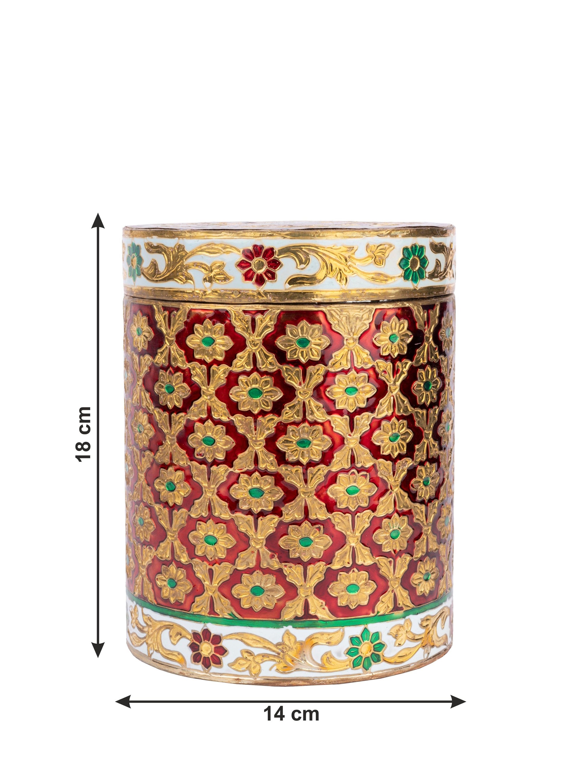 Meenakari Art Storage Jar / Canister / Container - 7 inches height - The Heritage Artifacts