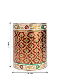 Meenakari Art Storage Jar / Canister / Container - 7 inches height - The Heritage Artifacts