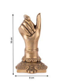Stylish Hand Shaped Pen / Pencil Holder made of Brass - 6 inches height - The Heritage Artifacts