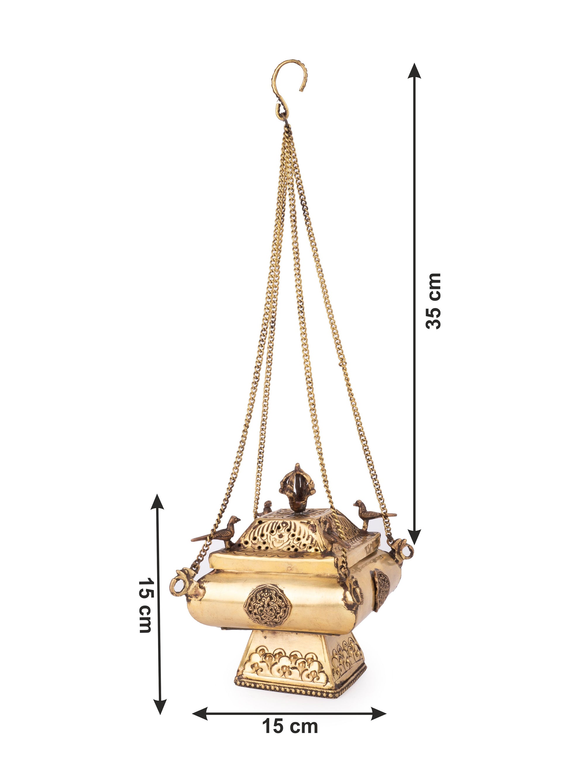 Tibetian Hanging Lamp or Incense box made of Brass metal - The Heritage Artifacts