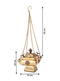 Tibetian Hanging Lamp or Incense box made of Brass metal - The Heritage Artifacts