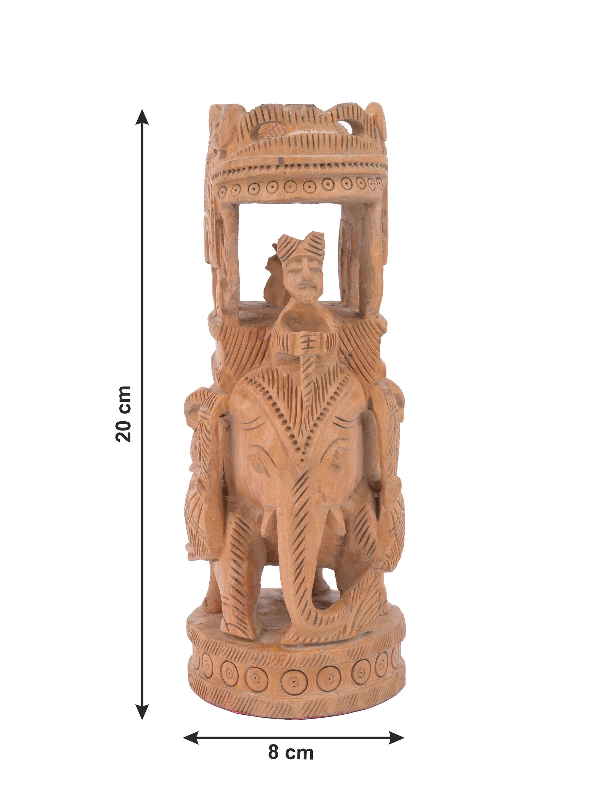 Ambabari Elephant crafted on Kadam wood - 8 inches in height - The Heritage Artifacts