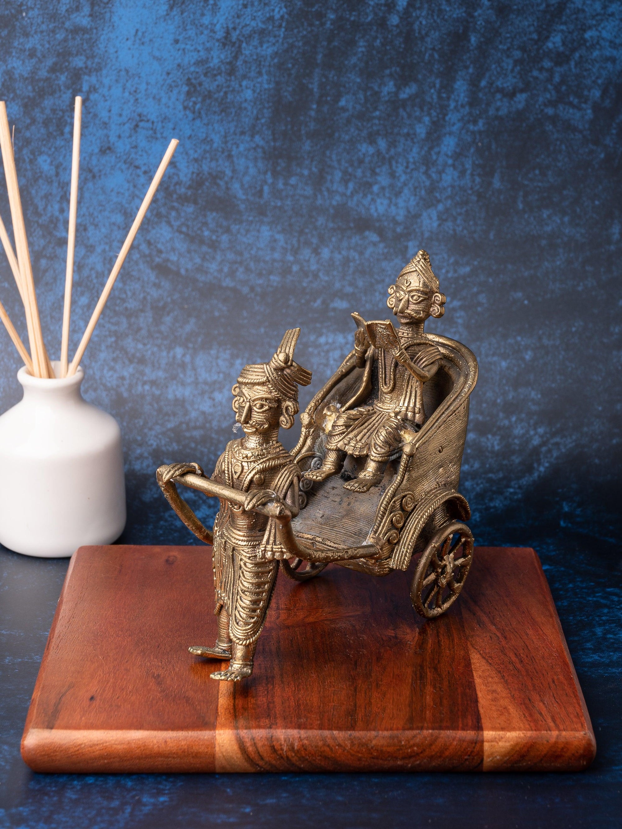 Dokra Craft Royal Rickshaw Decorative Showpiece - The Heritage Artifacts