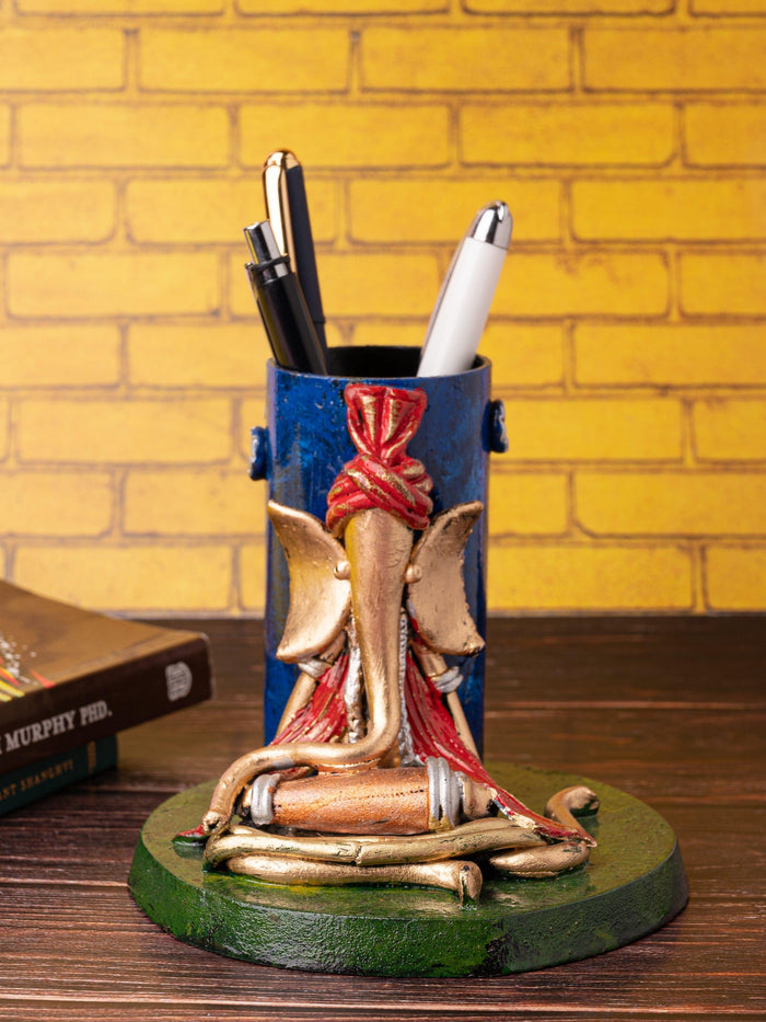 Shantiniketan Art - Resin Craft Pen / Pencil Stand for Home Office - The Heritage Artifacts