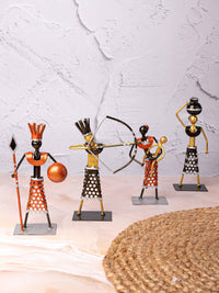 Shantiniketan Art - Tribal Family Metal Decor Showpiece - The Heritage Artifacts