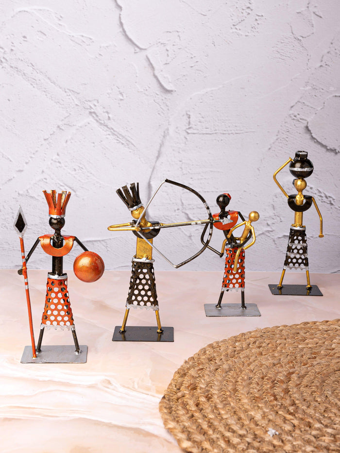 Shantiniketan Art - Tribal Family Metal Decor Showpiece - The Heritage Artifacts