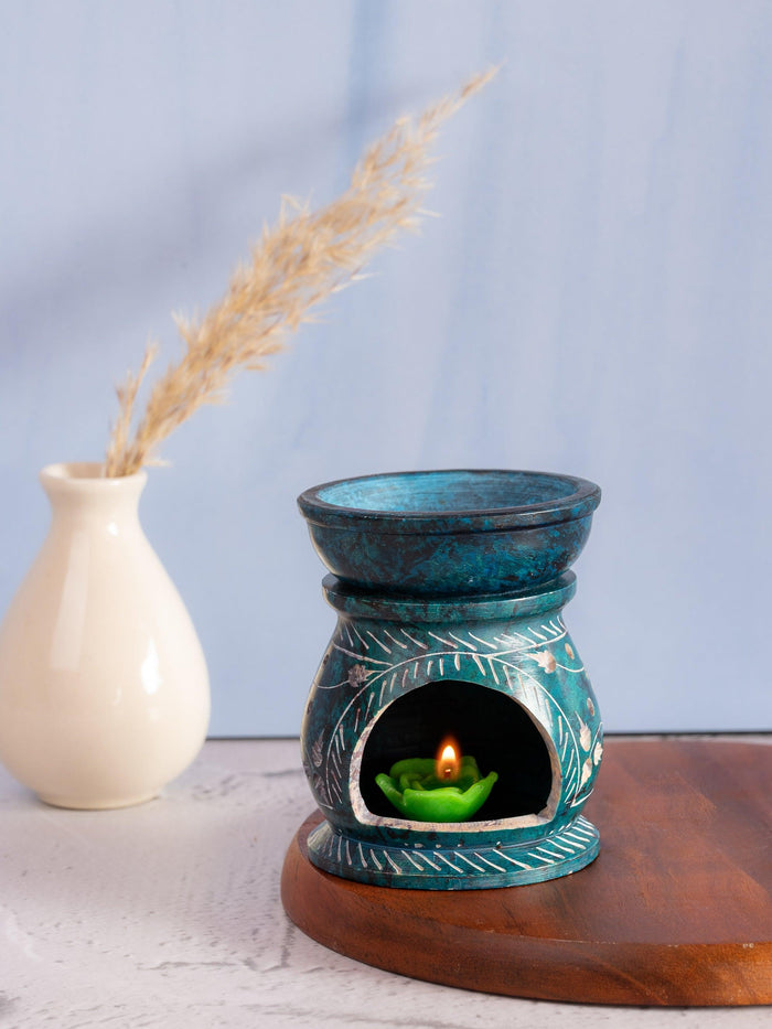 Diffuser / burner crafted in stone - small size - Blue - The Heritage Artifacts