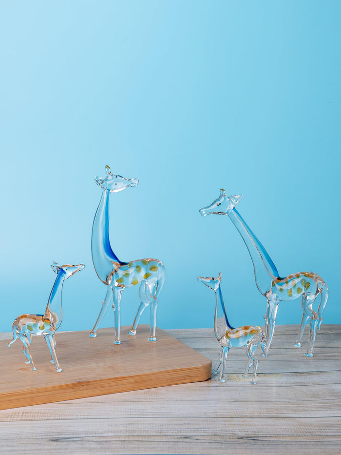 Giraffe Family Set of 4 pieces Glass Home Decor - The Heritage Artifacts
