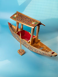 Paper Mache Craft, Big Shikara / Boat showpiece - 26 inches long - The Heritage Artifacts