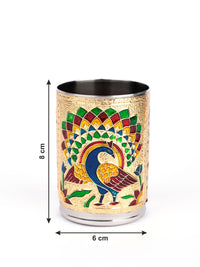 Meenakari Design Drinking Water Glass / Tumbler - 200 ml - The Heritage Artifacts