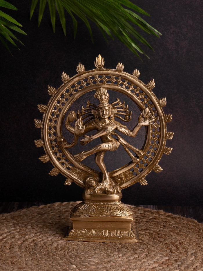 Dancing Shiva, Nataraj Statue made of Brass - 12 inches height - The Heritage Artifacts