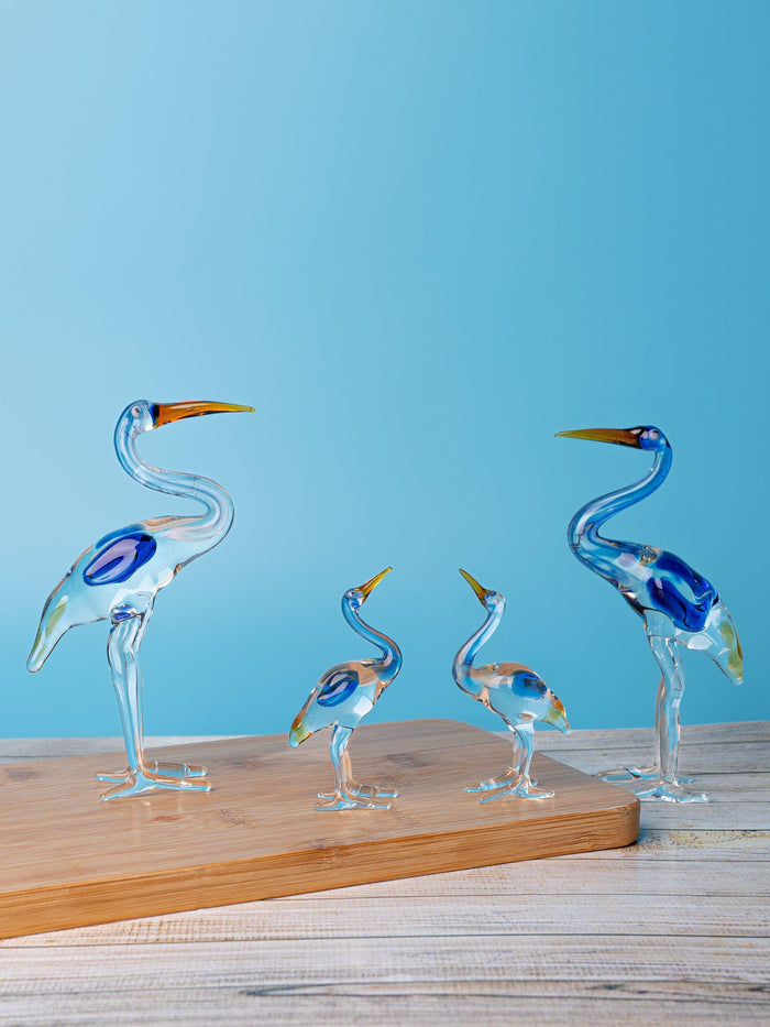 Swan Family Set of 4 pieces Glass Home Decor - The Heritage Artifacts