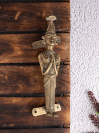 Dokra Craft Welcome / Namaste Design Door Handle, made of Brass Metal - The Heritage Artifacts