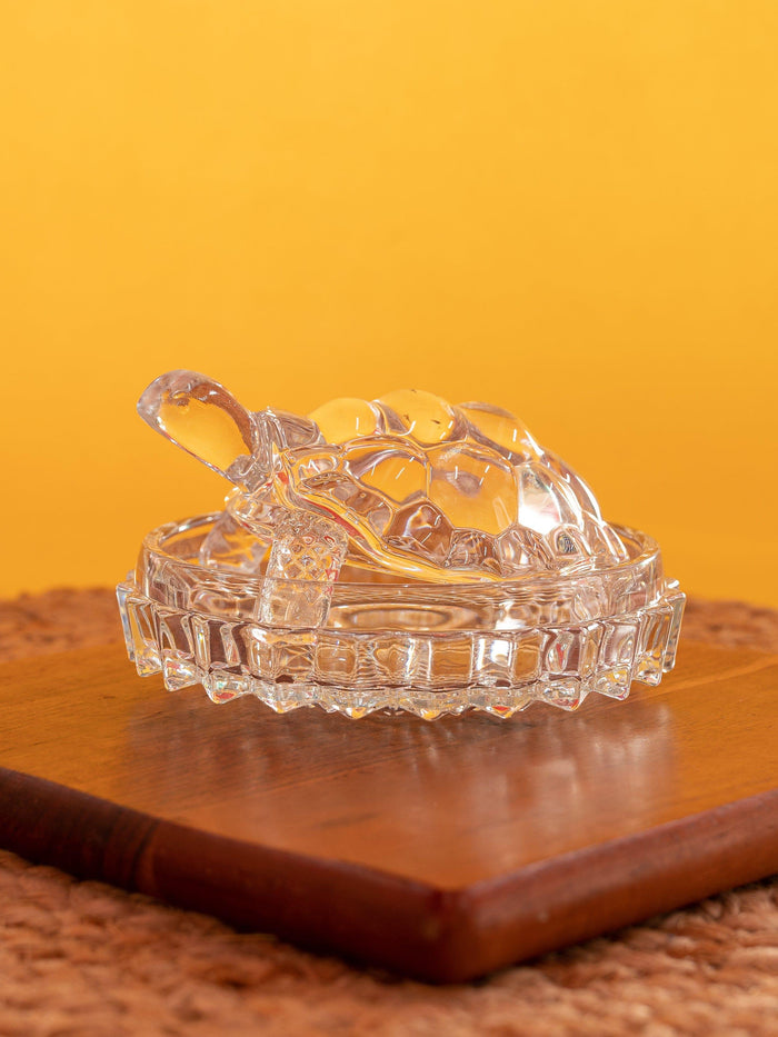 Tortoise in a Bowl, Glass Home Decor Showpiece - The Heritage Artifacts