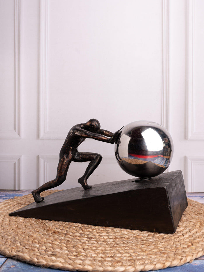 Sculpture name - THE STONE OF SISYPHUS ROLLING UP - The Heritage Artifacts