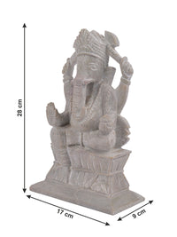 11 inches Lord Ganesha statue hand crafted from Paleva stone - The Heritage Artifacts