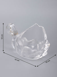 Clear Glass Swan Serving Bowl for Dry fruits and Candy - The Heritage Artifacts