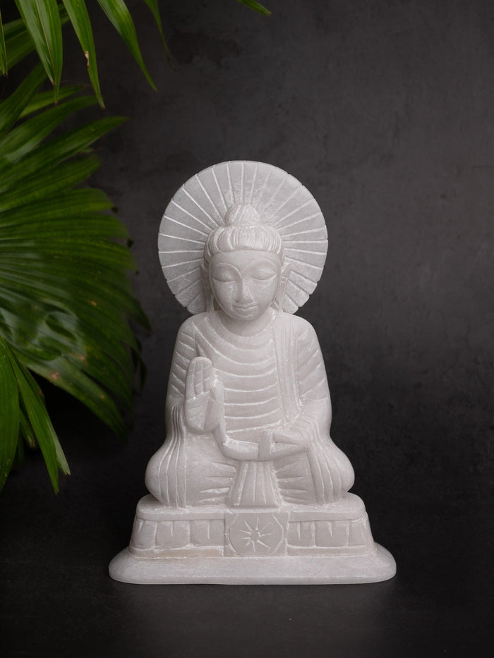 White marble goddess buddha statue - 6 inches height - The Heritage Artifacts