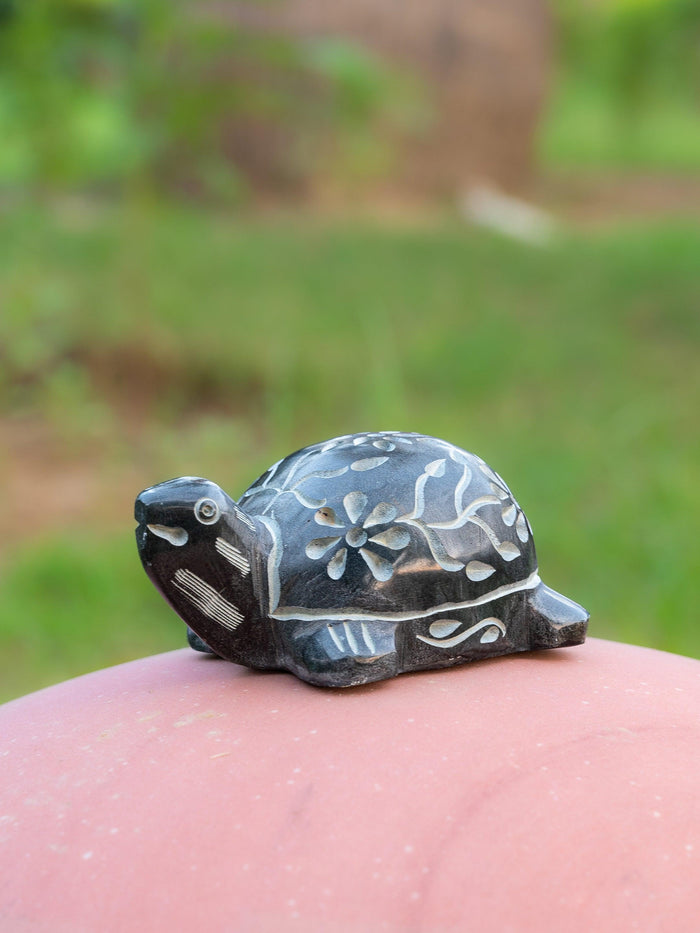 Hand crafted Black stone Tortoise, Decorative showpiece - The Heritage Artifacts