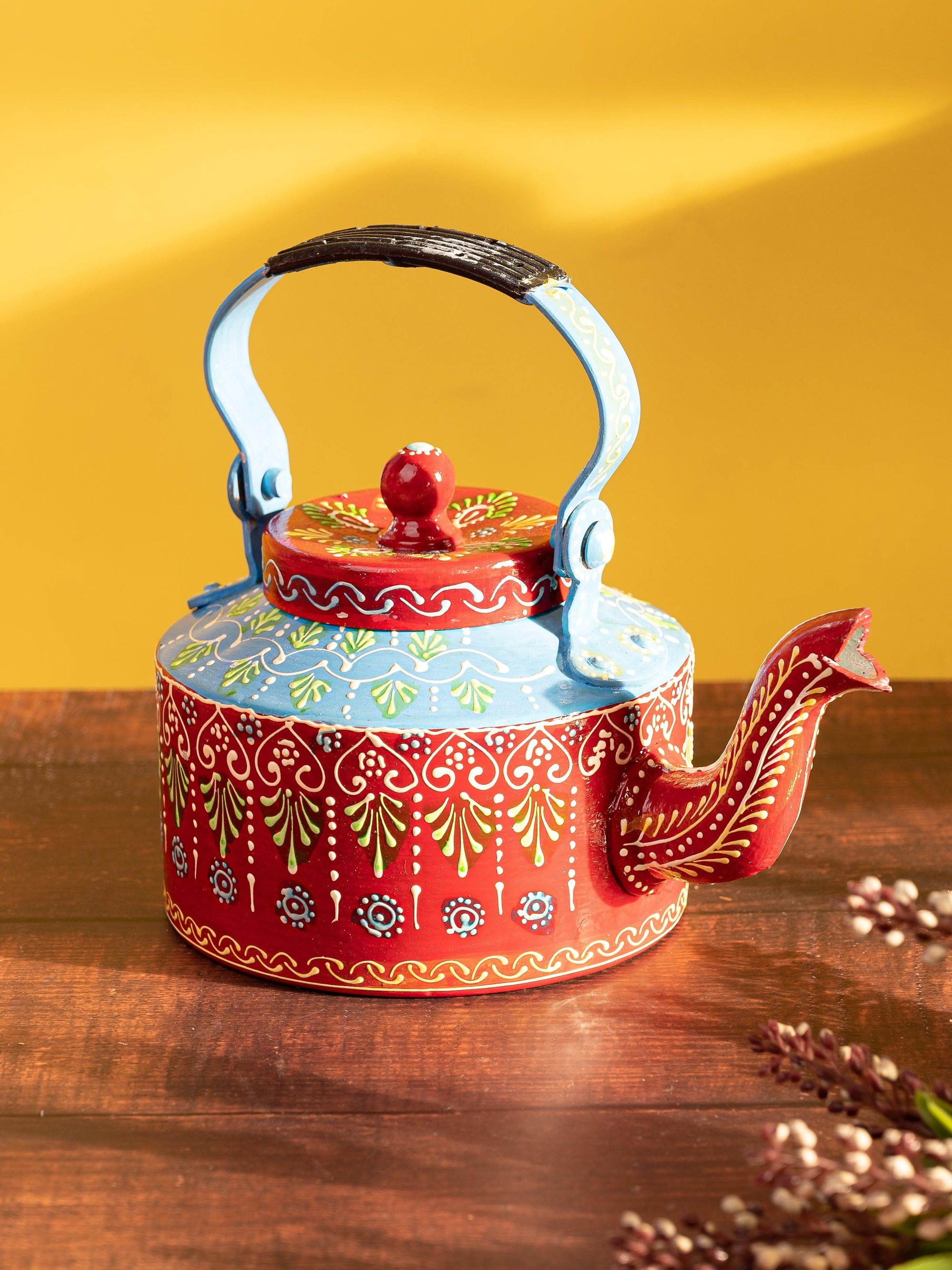Traditional Meenakari Style Hand Painted Tea Kettle - The Heritage Artifacts