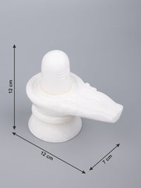 White marble Shivling statue for everyday pooja purpose - 5 inches height - The Heritage Artifacts
