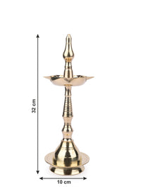 Traditional Brass Diya / Oil Lamp stand for Home and Temple - 12 inches in height - The Heritage Artifacts