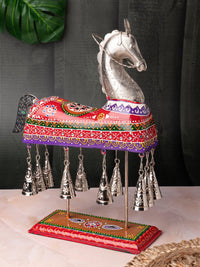 Majestic Horse On Stand With Chiming Bells - 13 inches height - The Heritage Artifacts