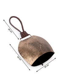 Buddha Motif Hanging Cow Bell made of Brass - 10 inches in height - The Heritage Artifacts