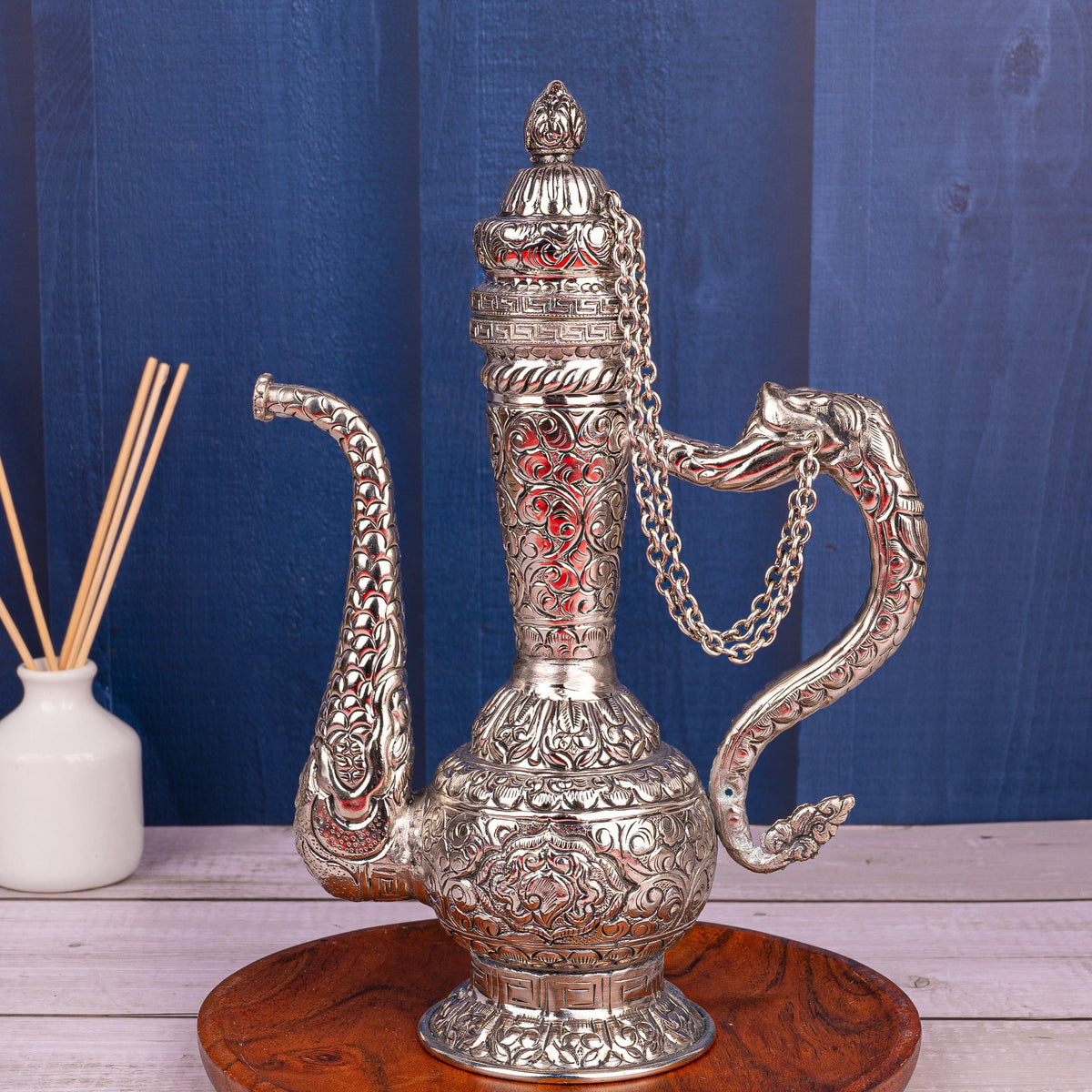 Shop Antique Silver Surahi Decanter | Elegant Decor Accent