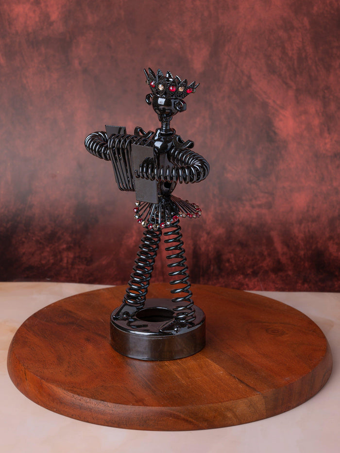Metal Handcrafted Musician / Accordion Player Decorative Showpiece - The Heritage Artifacts