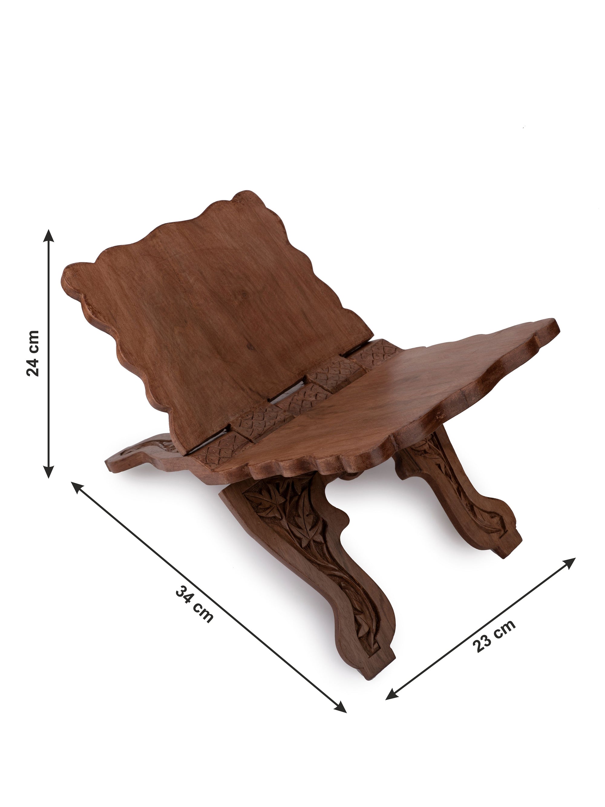 Walnut wood crafted Foldable Book Stand for Regular Use - The Heritage Artifacts