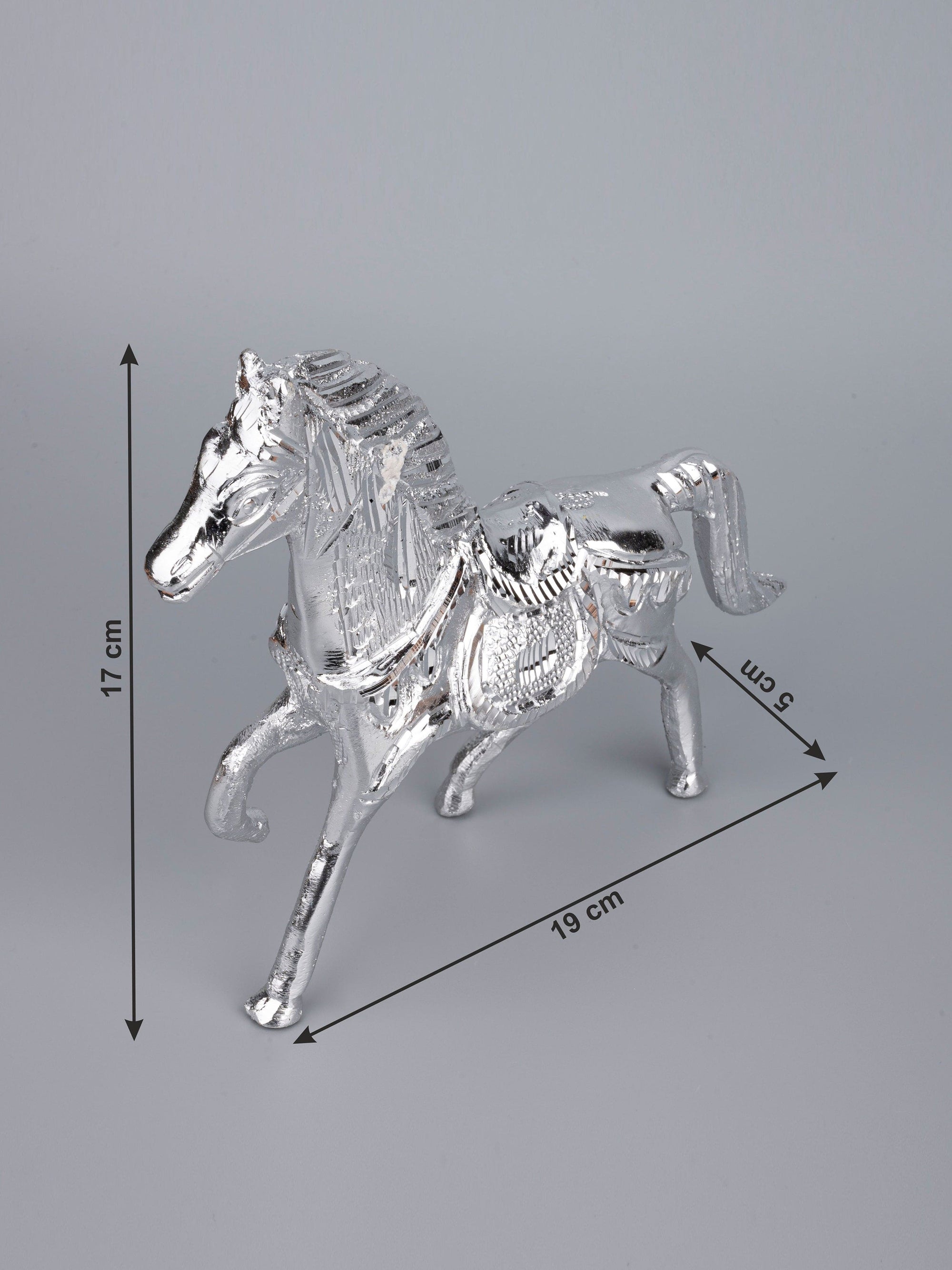 Zinc Metal Handcrafted Running Horse Decorative Showpiece - 7 inches height - The Heritage Artifacts