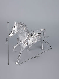 Zinc Metal Handcrafted Running Horse Decorative Showpiece - 7 inches height - The Heritage Artifacts